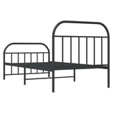 Bed Frame Black Steel Single Bed Frame Rectangular 353647