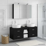 Bathroom Furniture Set 4 pcs Black Oak 3406896
