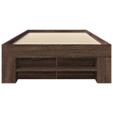 Bed Frame without Mattress Brown Oak 100x200 cm Engineered Wood 3295491