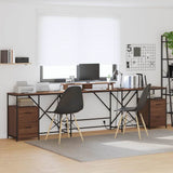 Desk with Drawer Brown Oak 182 x 101 x 87.5 cm Engineered Wood 3376140