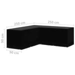 ZNTS Garden Furniture Covers 2 pcs L-Shaped 12 Eyelets 250x250x90 cm 3082835