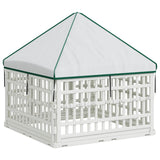 4 Panel Dog Playpen with Roof White 88 x 58 cm Plastic 42027220