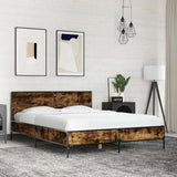 Bed Frame without Mattress Smoked Oak 120x190 cm Small Double 3280024
