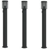 Outdoor Floor Lamps with Outlet 3pcs Black 110cm Stainless Steel 4006380