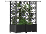 Raised Bed with Trellis and Roof Black 124 x 40 x 138 cm PP 42032548