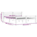 Bed Frame White Solid pinewood, plywood 160x200 cm Durable 322072