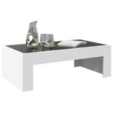 ZNTS Coffee Table with Infinity LED White 90x50x30 cm 847616