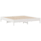 Bed Frame without Mattress White 200x200 cm Solid Wood Pine 3306877