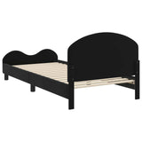 Children's Bed Frame with Headboard Black 90 x 190 cm Velvet 42011122