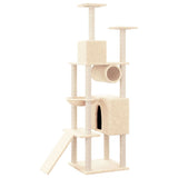 Cat Tree with Sisal Scratching Posts Cream 168 cm 171699