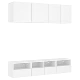 5 Piece TV Wall Units White Engineered Wood 3216511
