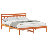 Bed Frame Brown 150 x 200 cm Solid Pine Wood 872370