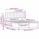 Bed Frame with Upholstered Headboard Taupe 140 x 200 cm 3398232