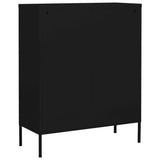 Storage Cabinet Black Steel Medium Height-Adjustable Shelves 336169