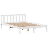 Bookcase Bed without Mattress White 135x190 cm Double Solid Wood Pine 3321652