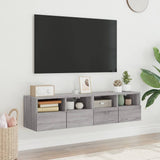 TV Wall Cabinets 2 pcs Grey Sonoma 60x30x30 cm Engineered Wood 836865
