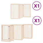 Dog Gate with Door Foldable 9 Panels 450 cm Poplar Wood 3155644