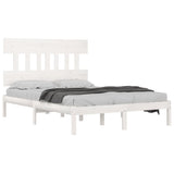Bed Frame without Mattress White 140x190 cm Solid Wood 3104719