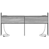 Storage Headboard with Charging Station Grey sonoma 200 cm 859828