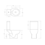 ZNTS Ceramic Toilet Back Water Flow Black 140298
