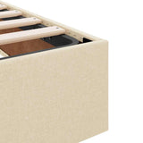 Storage Bed with Mattress Creme 120 x 200 cm Fabric 3370008