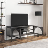 TV Cabinet Black 105x35x50 cm Glass and Steel 352998