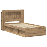 Bed Frame with Storage Artisan Oak 80 x 200 cm Engineered Wood 3433431