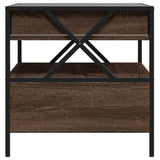 Coffee Table with Infinity LED Brown Oak 50x50x51 cm 847716