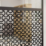 Glass Door Fretwork Black 102.5 x 2 x 205 cm Aluminium 42012459