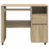 Desk with Wheels Sonoma Oak 91 x 50 x 77 cm Engineered Wood 869532