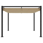 ZNTS Garden Gazebo with Retractable Roof Taupe 3x3 m Steel 4003961