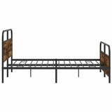 Metal Bed Frame without Mattress Smoked Oak 193x203 cm 3318641