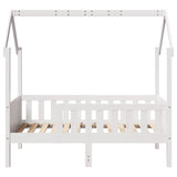 Kids' House Bed Frame without Mattress White 80x160 cm Pine 850711