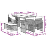 9 Piece Garden Dining Set with Cushions Black Poly Rattan 3210774