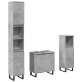 3 Piece Bathroom Furniture Set Concrete Grey Engineered Wood 3324954