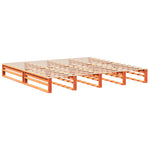 ZNTS Bed Frame without Mattress Wax Brown 200x200 cm Solid Wood Pine 3302308