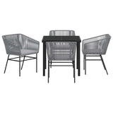 Garden Dining Set 5 pcs Grey Poly rattan 3380933