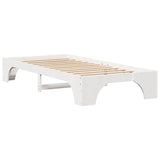 Bed Frame White 75 x 190 cm Solid Pine Wood 872972