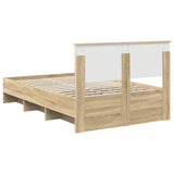 Bed Frame Sonoma Oak 120 x 190 cm Engineered Wood 3408867