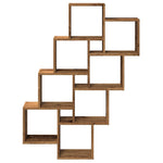 ZNTS Wall Cube Shelf Old Wood 90x15x119.5 cm Engineered Wood 856596