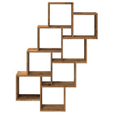 ZNTS Wall Cube Shelf Old Wood 90x15x119.5 cm Engineered Wood 856596