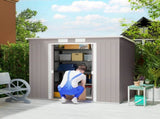 7 x 4ft Galvanised Steel Garden Shed, with Foundation Kit - Grey T3398P377639