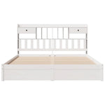 Bookcase Bed without Mattress White 180x200cm Super King Solid Wood Pine 3322426