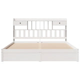 Bookcase Bed without Mattress White 180x200cm Super King Solid Wood Pine 3322426