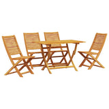 Garden Dining Set Folding 5 pcs Brown Solid Acacia Wood 3375754