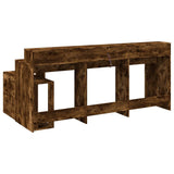 Desk with LED Lights Smoked Oak 200x104x91 cm Engineered Wood 3309469