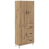 Highboard 2 pcs Artisan Oak Engineered Wood and Glass 3415852