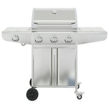 Gas BBQ Grill with 4 Burners Silver Stainless Steel 367590