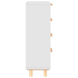 Sideboard White Engineered wood, solid pinewood, natural rattan 345642