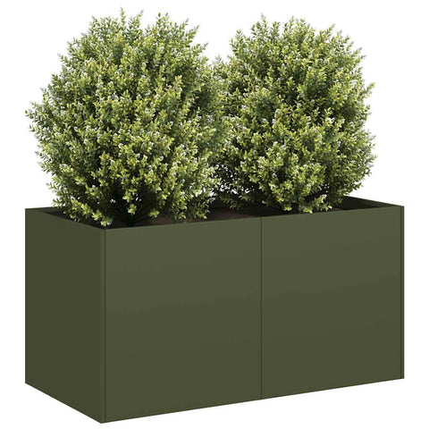 ZNTS Planter Olive Green 80x40x40 cm Cold-rolled Steel 860671